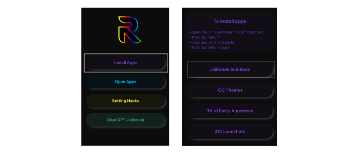 Select the app to install
